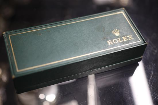 A gentlemans 1967 Rolex stainless steel Submariner wristwatch, ref no. 5513; serial no. 1607300, bracelet no. 7839, with Rolex box.